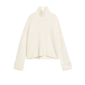 Ivory High-Neck Wool Jumper/Sweater in 100% Wool NWT